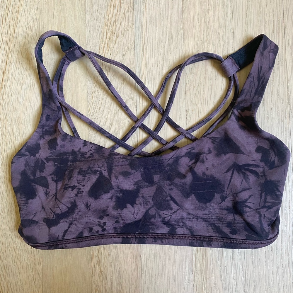 Lululemon Free To Be Wild Bra - Mini Dusk Floral Antique Bark Black, 6